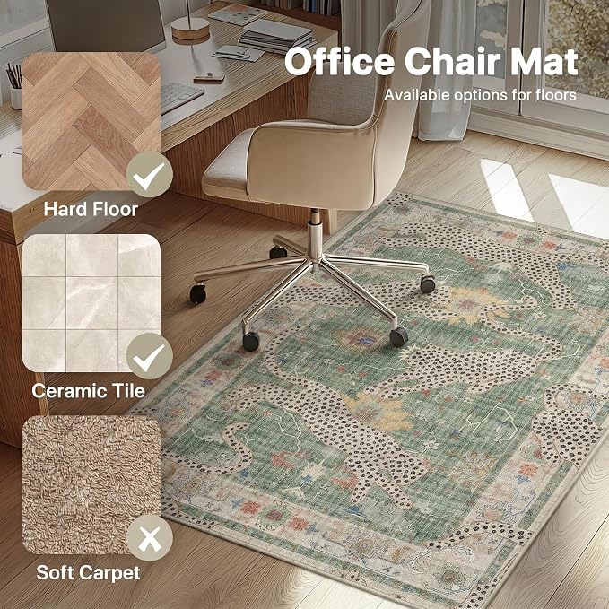 36"x60" Office Chair Mat for Hardwood Tile Floor, Under Desk Carpet Protector - Image 3