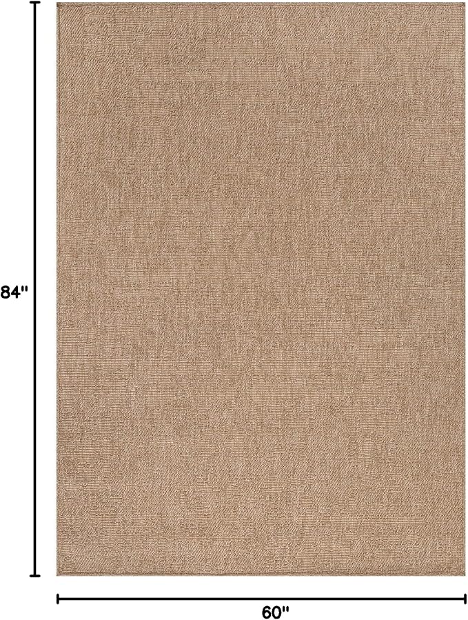 CAMILSON Easy Jute Rug 5x7, Indoor Outdoor Natural Color Fiber Area Rugs - Image 2