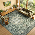 Lessymo Washable 8×10 Green Area Rugs by Lessymo