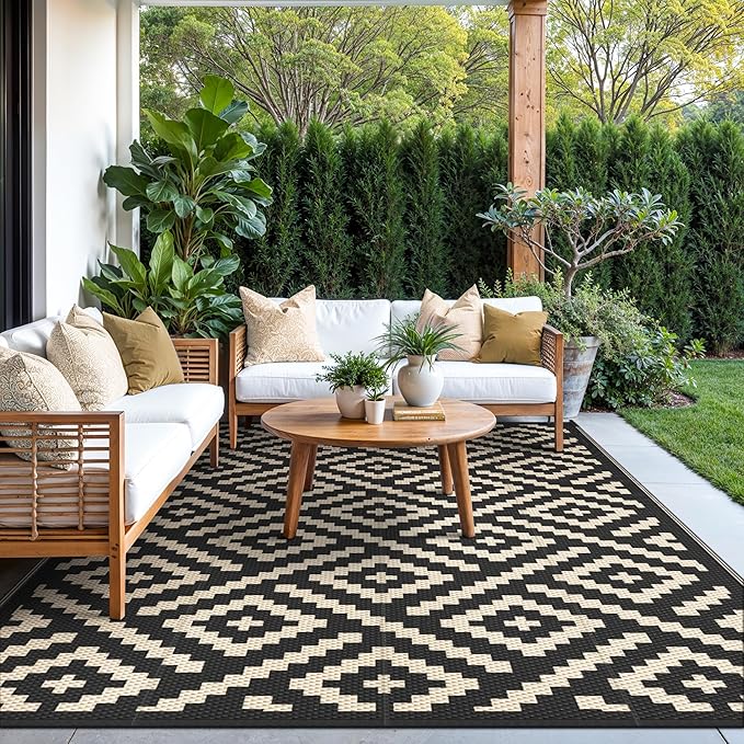 GENIMO 5'x8' Outdoor Rug Waterproof, Reversible Mats, Area Rug, Plastic Outside - Image 7