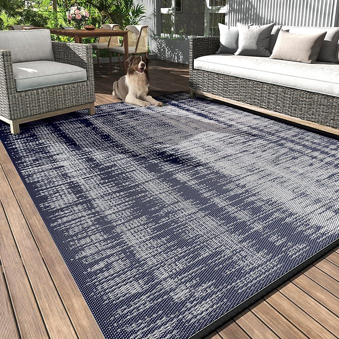 MontVoo Outdoor Rug Waterproof 5x8 ft Outdoor Patio Rug Mat Reversible Plastic by MontVoo