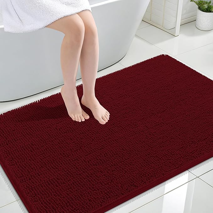 OLANLY Large Bathroom Rugs 47x32, Extra Soft Absorbent Chenille Bath Rugs by OLANLY