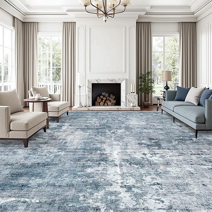 Soalmost 10x14 Area Rugs for Living Room, Non Slip Machine Washable Vintage Rugs by Soalmost