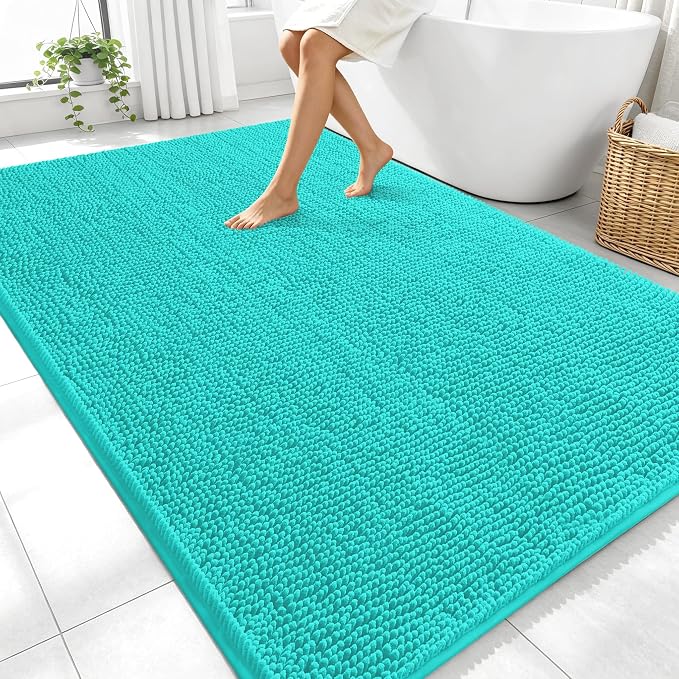 OLANLY Large Bathroom Rugs 70x46, Extra Soft Absorbent Chenille Bath Rugs by OLANLY