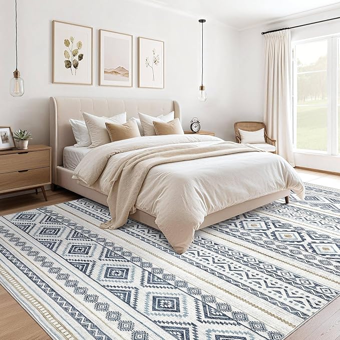 cotiled 9x12 Area Rugs Living Room Rug: Washable Boho Rugs - Image 4