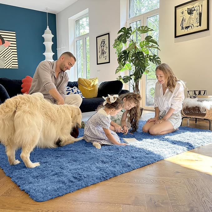 OLANLY 2x3 Machine Washable Small Bedside Rug, Soft Fluffy Shaggy Entryway - Image 6