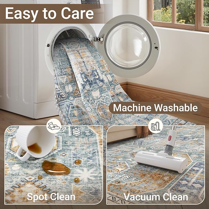 befbee 10x14 Area Rugs, Ultra-Thin Washable Rugs - Image 5