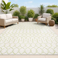 JONATHAN Y Moroccan Geometric Indoor Outdoor Area Rug 3X5 Cream/Green, Ourika by JONATHANY
