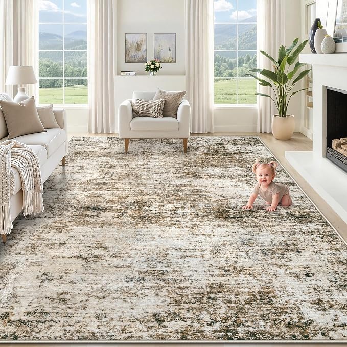 XLUEZ 8x10 Area Rugs for Living Room, Washable Modern Abstract Large Area Rug by XLUEZ