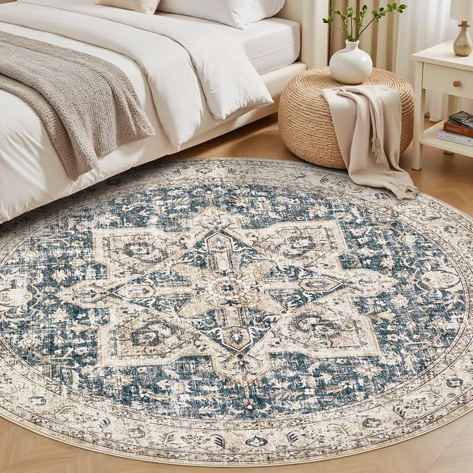 Tortania 7' Round Area Rug Living Room Rugs - Image 6