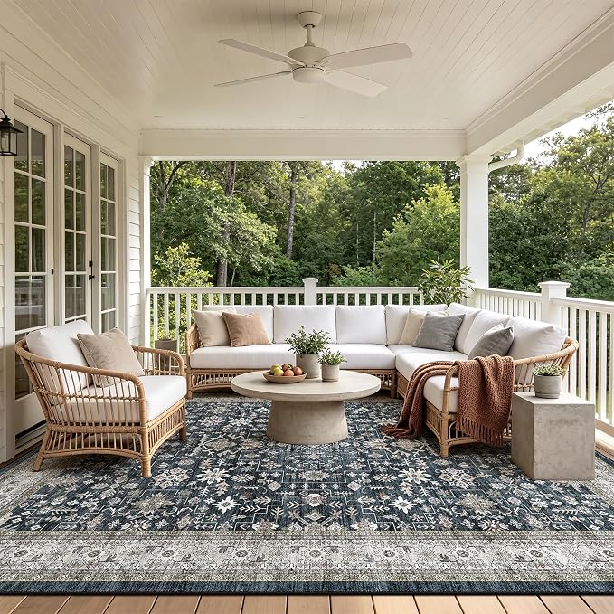 Ashen Washable 10x14 Area Rugs for Living Room, Dining Room Rugs for Under Table - Image 5