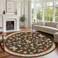 Mushroom Insect 8ft Round Rug Washable Non-Slip Soft Ultra-Thin Large Boho by ROYHOME