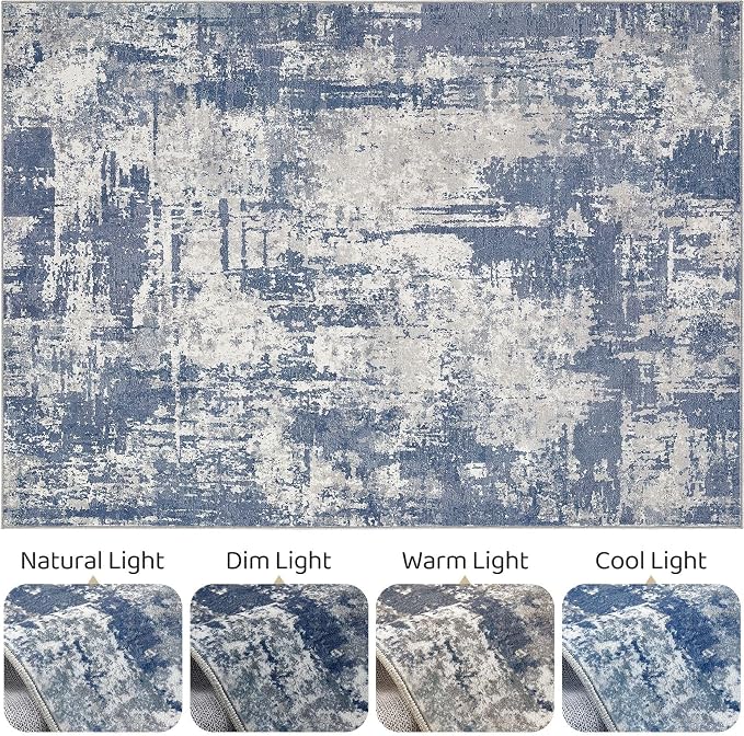 6x8 Area Rug Living Room: Washable Large Abstract Modern Soft Rug Stain - Image 9