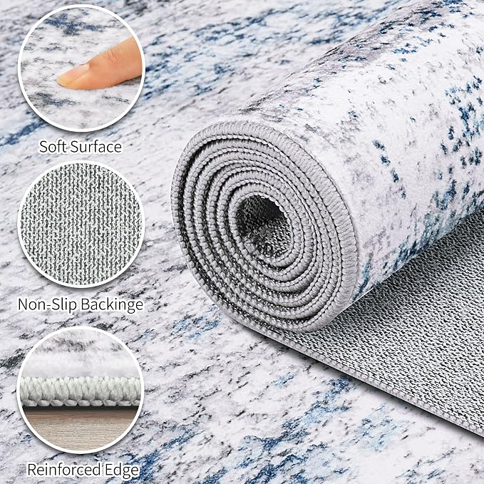 Area Rug Living Room Rugs: 5x7 Large Soft Indoor Carpet Modern Abstract Rug - Image 9
