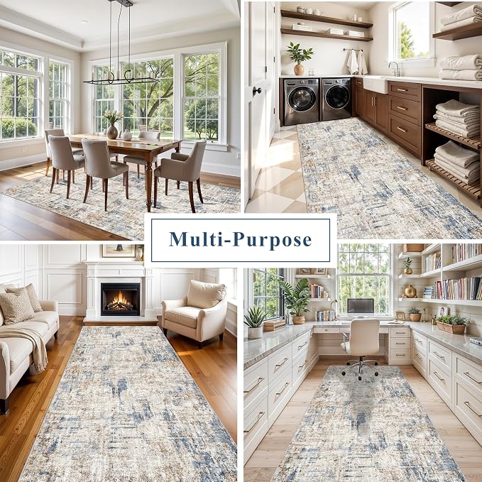 4x12 Wide Hallway Runner Rug – Non-Slip Washable Rubber-Backed Large Carpet - Image 3