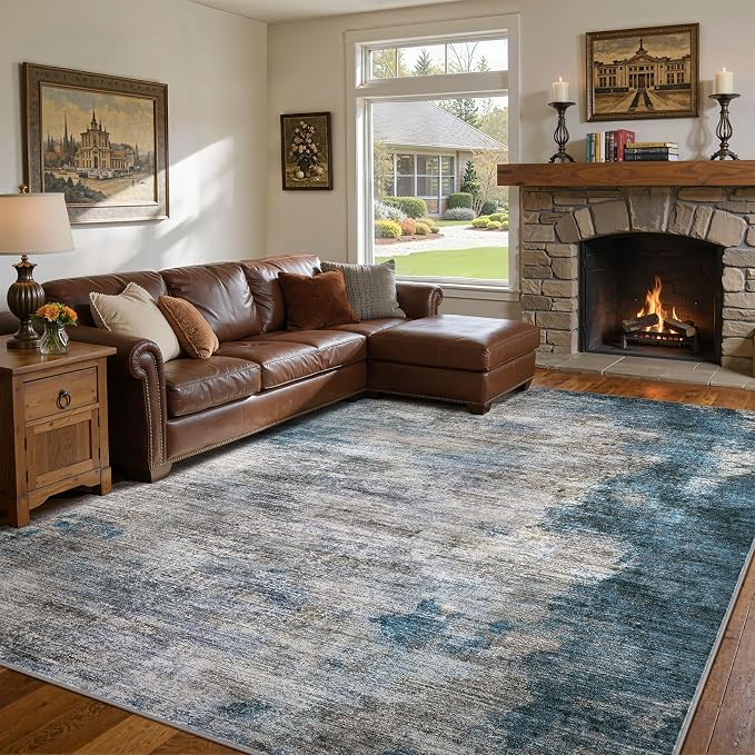 DMOYEST 10x12 Area Rug for Living Room, Washable & Non Slip Large Indoor Carpet by DMOYEST