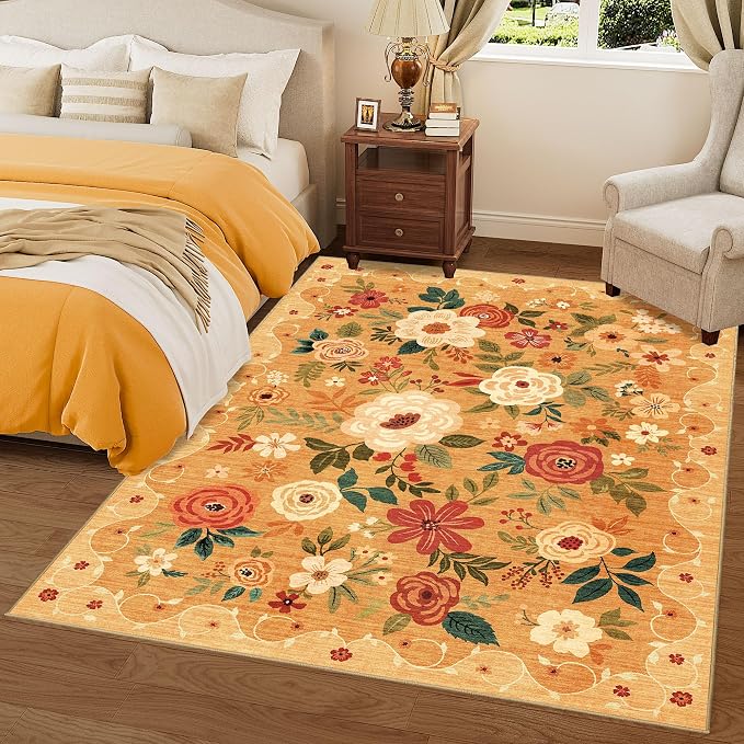 DUKINO 8x10 Area Rug, Floral Rugs - Image 9