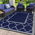 GENIMO Outdoor Rug 8' x 10' Patio Waterproof, Foldable Reversible Plastic Straw by GENIMO