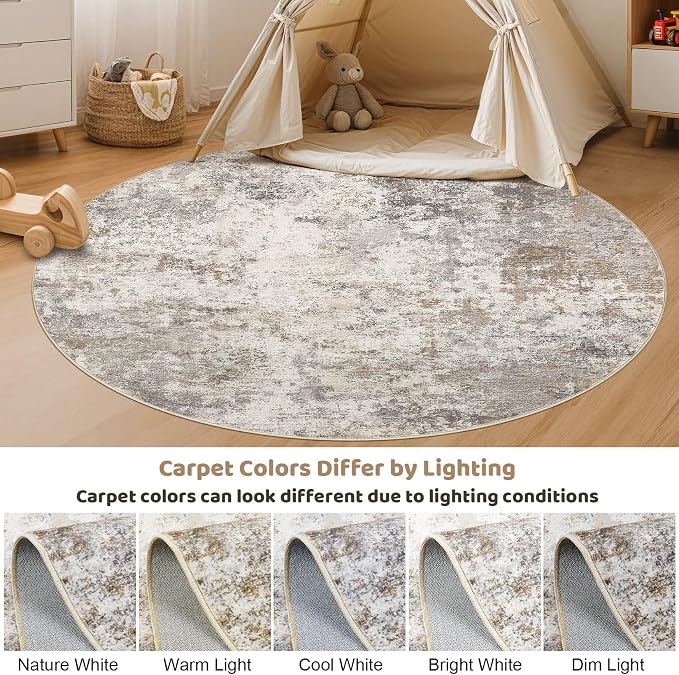 UERMEI 6ft Round Area Rug Living Room Rugs - Image 5