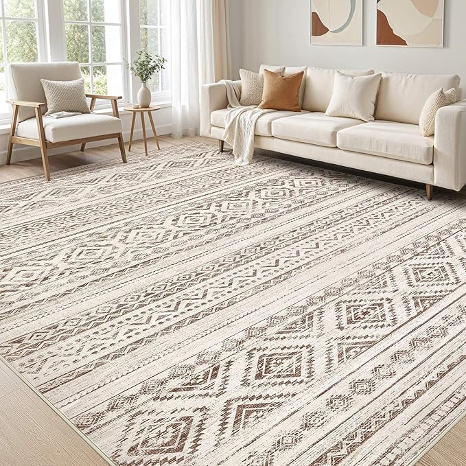 cotiled 10x12 Area Rugs Living Room Rug: Washable Boho Rugs by COTILED