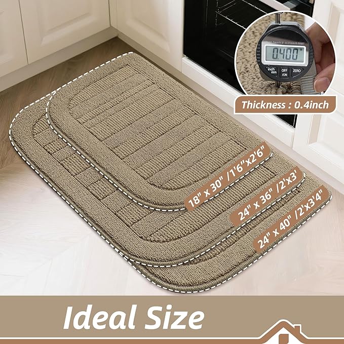 BEQHAUSE 30x18 Inch Kitchen Rug Mat Durable Kitchen Rugs Non-Slip Washable - Image 3