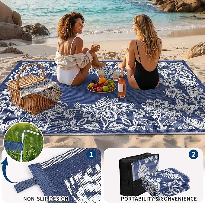 Garvee Outdoor Rugs 9' x 18’ Waterproof Reversible Mats, Large Area Plastic - Image 6