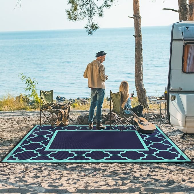 GENIMO 8 ' x 10 ' Outdoor Rug for Patio, Waterproof Indoor Outdoor Plastic - Image 5