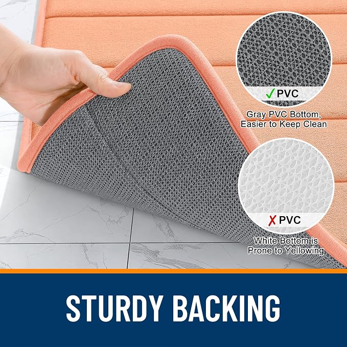 OLANLY Memory Foam Bath Mat 35x16, Super Soft Absorbent Bathroom Rugs, Quick Dry - Image 7