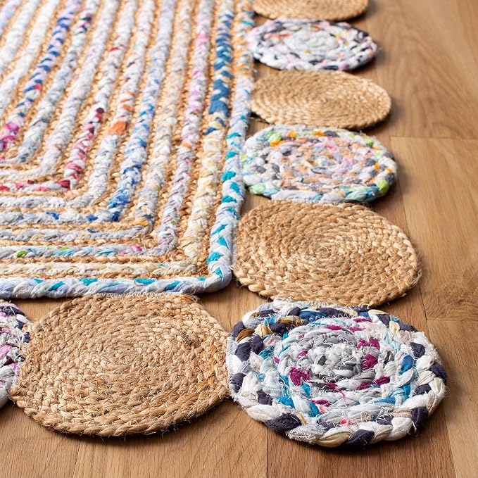 SAFAVIEH Cape Cod Collection 2' x 3' Beige / Multi CAP201B Handmade Boho - Image 2