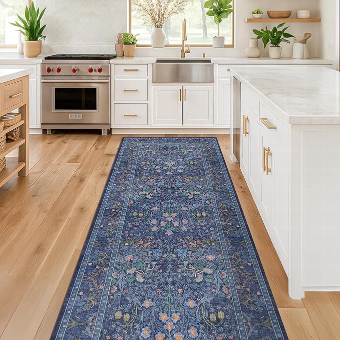 Hazo Haus Non Slip 2x6 Dark Blue Kitchen Runner Rug - Image 9