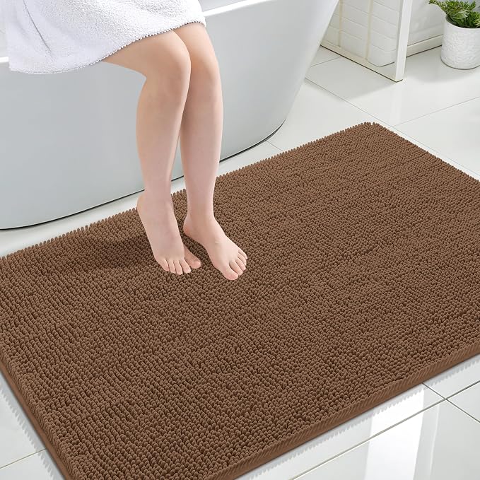 OLANLY Large Bathroom Rugs 47x32, Extra Soft Absorbent Chenille Bath Rugs by OLANLY