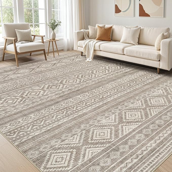cotiled 8x10 Area Rugs Living Room Rug: Washable Boho Rugs by COTILED
