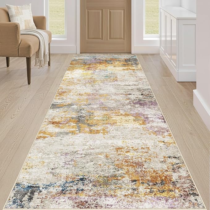 Runner Rug Kitchen Washable Rugs: 2x5 Non-Slip Abstract Soft Modern Stain - Image 4