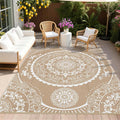 Pauwer Waterproof Outdoor Rug 9x12, Reversible Plastic Straw Patio Camping Rug by Pauwer