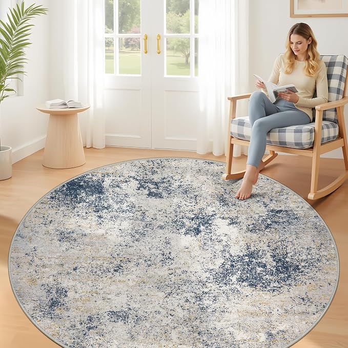 6ft Washable Round Rug - Image 4