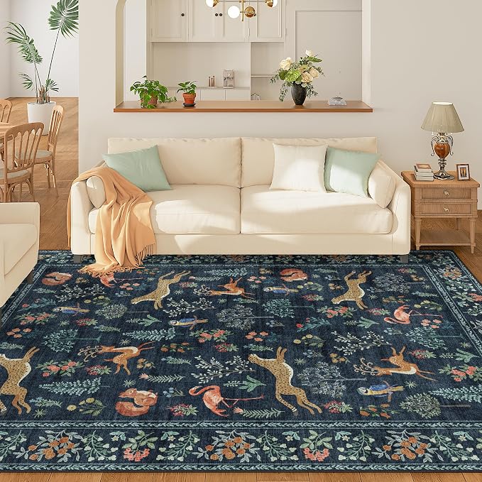 DUKINO 6x9 Rug, Washable Animal Living Room Rug - Image 3