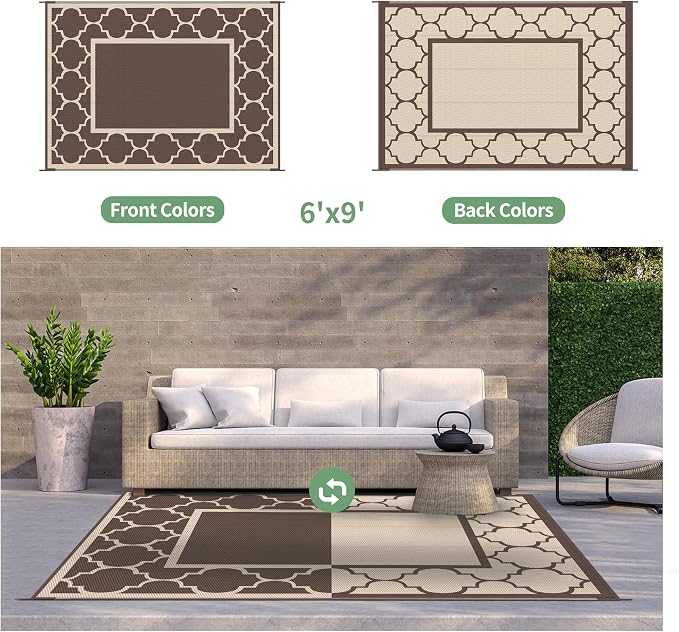 GENIMO 6' x 9' Outdoor Rug Waterproof - Image 4