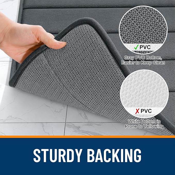 OLANLY Memory Foam Toilet Rugs U Shaped 24x20, Super Soft Absorbent Contour - Image 8