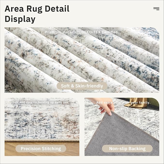 Soalmost Washable Area Rug 8x10, Large Soft Rugs - Image 6