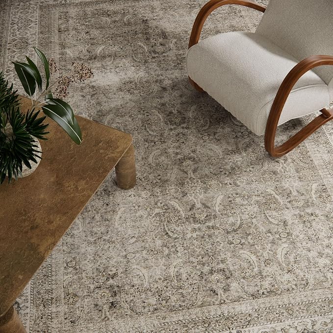 Washable Area Rugs for Living Room: 5x7 Bedroom Rug Boho Vintage Area Rug Stain - Image 4