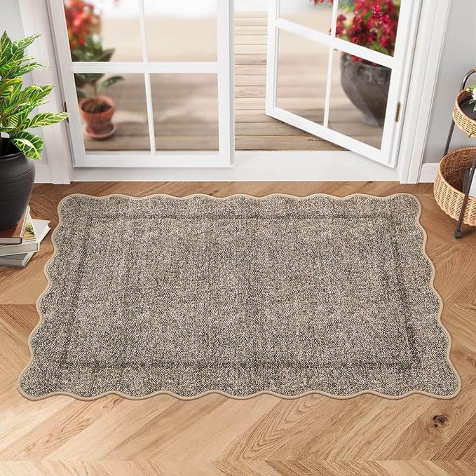 GarveeHome 2x3 Rug, Washable Scalloped Rugs by GarveeHome