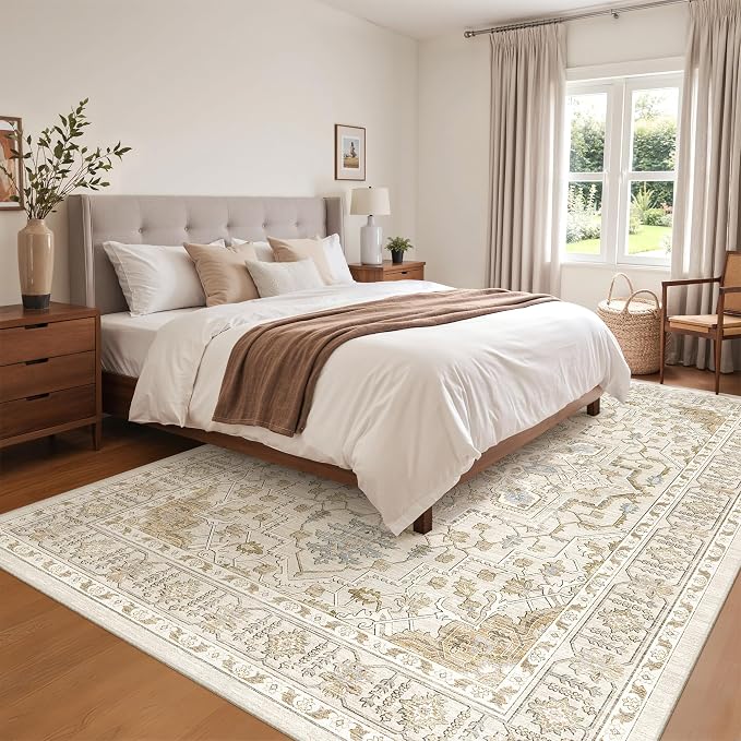 befbee 6x9 Area Rug for Living Rooms, Stain Resistant Neutral Washable Rugs for - Image 7