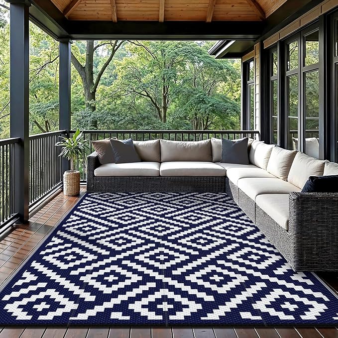 GENIMO 5'x8' Outdoor Rug Waterproof, Reversible Mats, Area Rug, Plastic Outside - Image 5