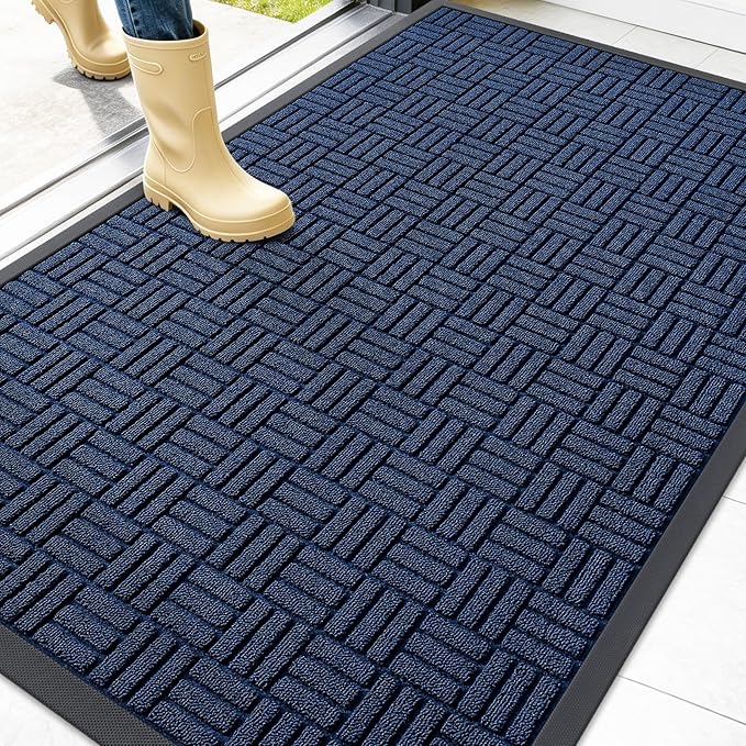OLANLY Front Door Mat Outside Entrance 47x32, Heavy Duty Sturdy Natural Rubber by OLANLY