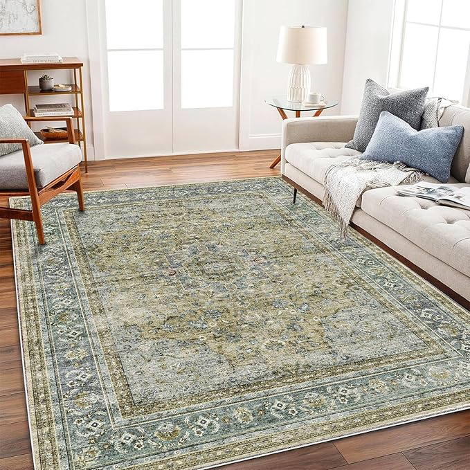 CHAMPLANT Washable Area Rug 4'x6' Traditional Floor Cover Foldable Thin Rugs - Image 2