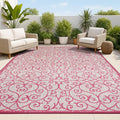 JONATHAN Y Vintage Filigree Indoor Outdoor Area Rug 9X12 Light Gray/Fuchsia by JONATHANY