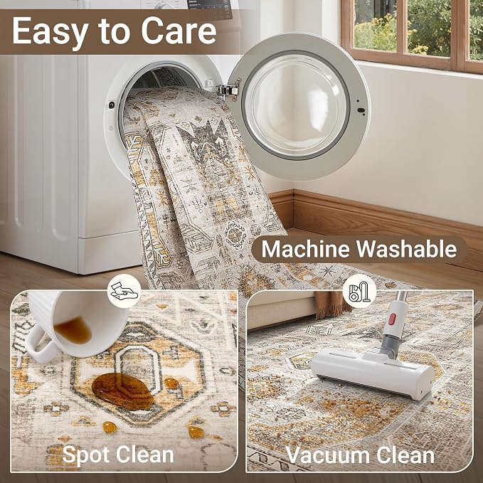 befbee 10x14 Area Rugs, Ultra-Thin Washable Rugs - Image 5