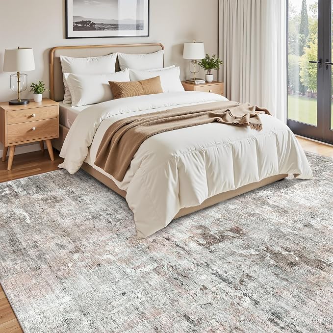 Soalmost 9x12 Area Rugs for Living Room, Non Slip Machine Washable Vintage Rugs - Image 4