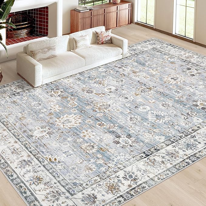XLUEZ Area Rug 10x12 Living Room Rugs, Machine Washable Vintage Distressed Boho - Image 2