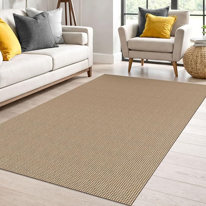 IOHOUZE Washable Area Rug 4x6 Non Slip Rubber Backed Woven Indoor Outdoor Rugs by iOhouze
